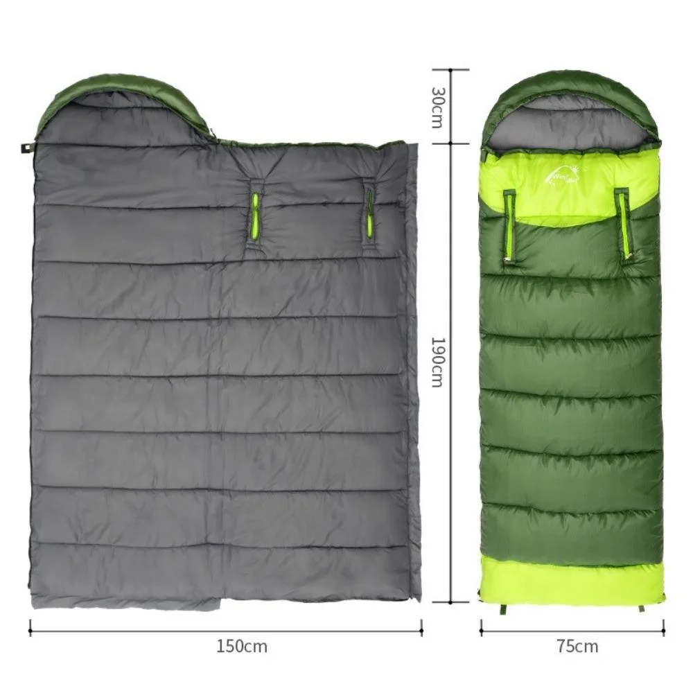 Single Backpacking Sleeping Bag Rectangular Portable Camping Sleeping Bag Outdoor Ultralight with Zippered Holes for Arms and Feet Bl20319