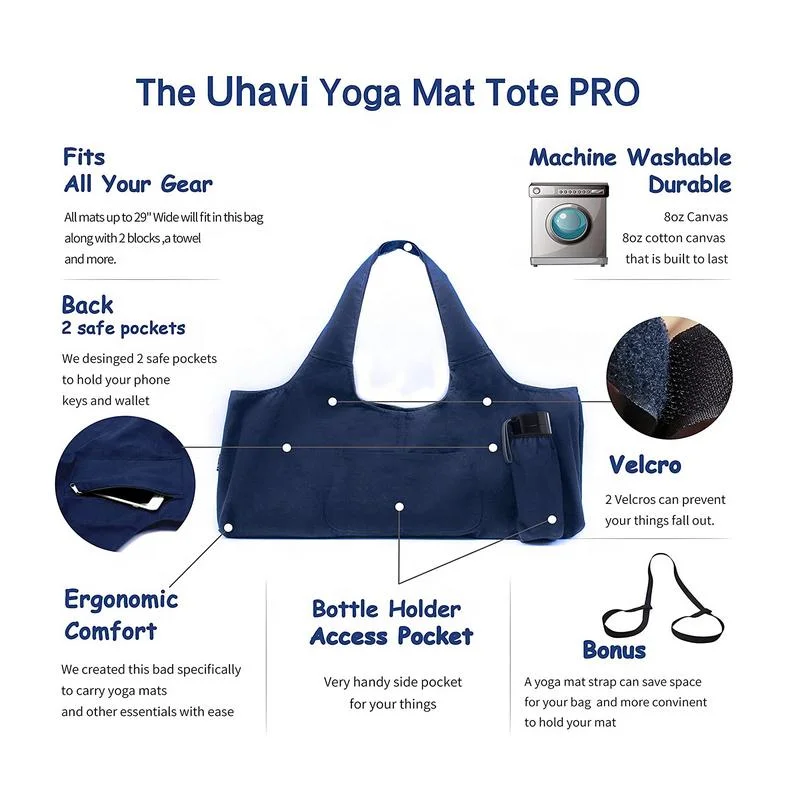 Sport Big Capacity Canvas Large Gym Tote Yoga Mat