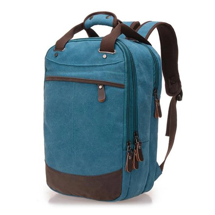 Multifunction Custom Waxed Canvas Travel School Computer Backpack