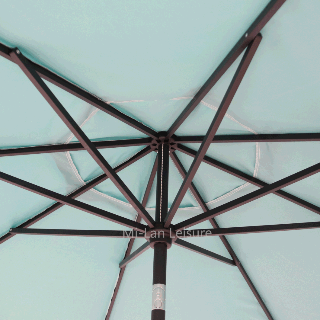 Outdoor Commercial Table Market Aluminium Patio Umbrella Garden Parasol with Crank