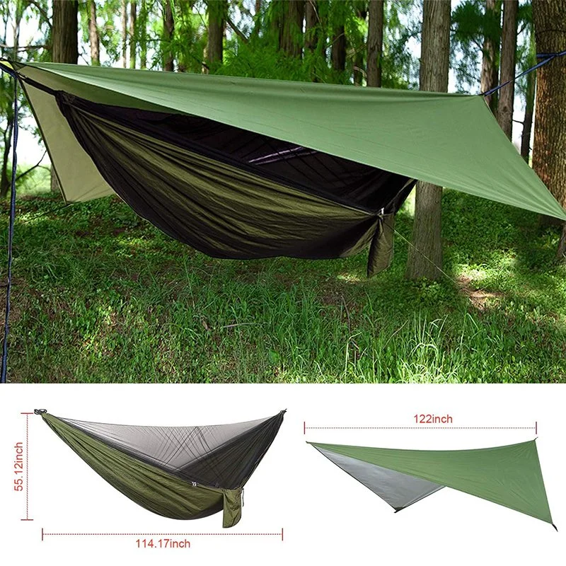 Outdoor Hammock Set Camping Hammock with Rainfly Tarp