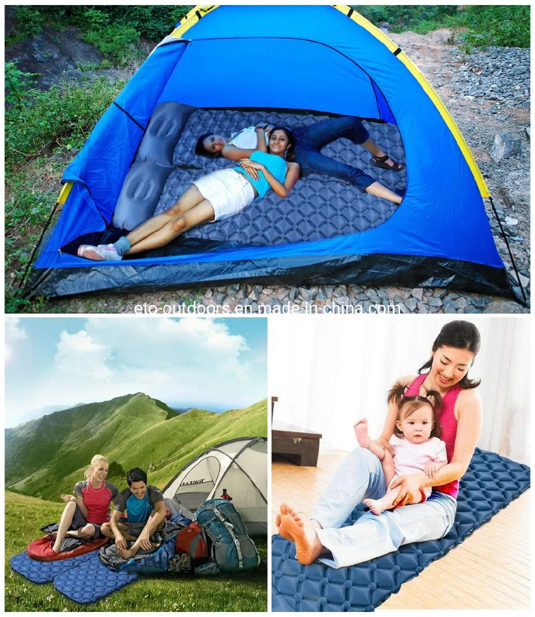 Camping Hiking Air Mattress Inflatable Airbed Self Inflating Sleeping Pad with Pillow