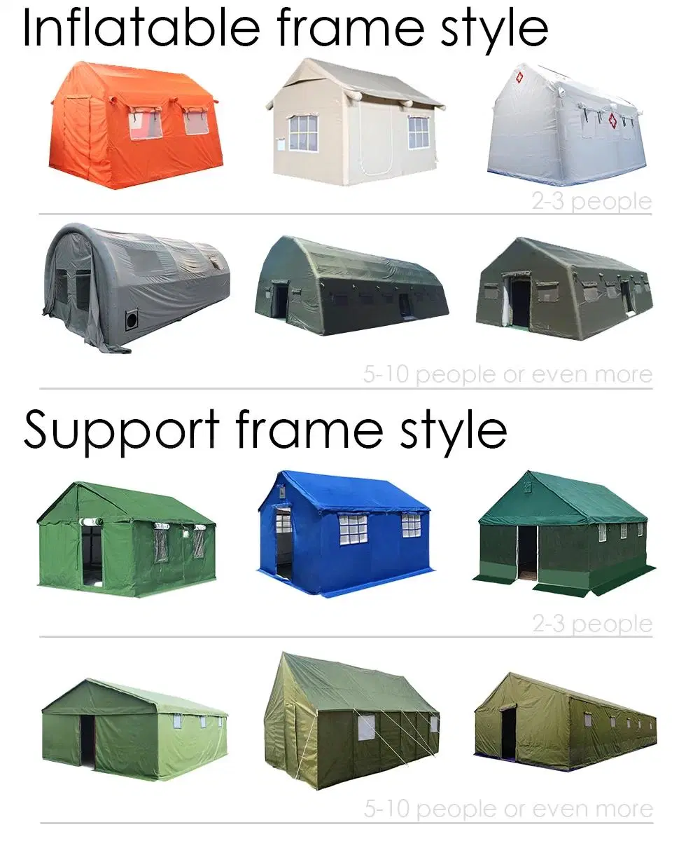 China Manufacturer Security Heavy Duty Poly Cotton, 10 People Family Ridge Patrol Canvas Reenactment Tents