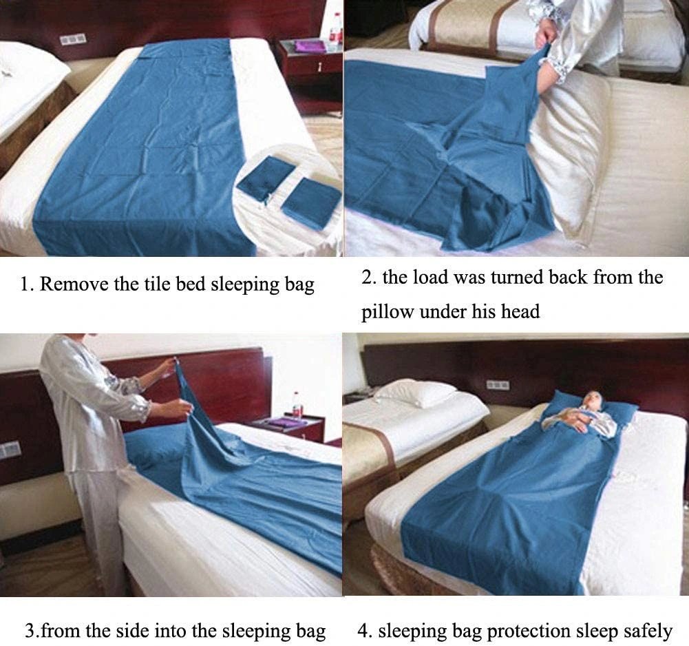Woqi Camping Silk Slppeing Bag Liner Travel Sheet Sleep Cotton Sleeping Bag Liner for Hiking