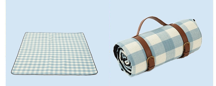 Leather Strap Portable Collapsible Picnic Mat Outdoor Lawn Beach Available Blankets