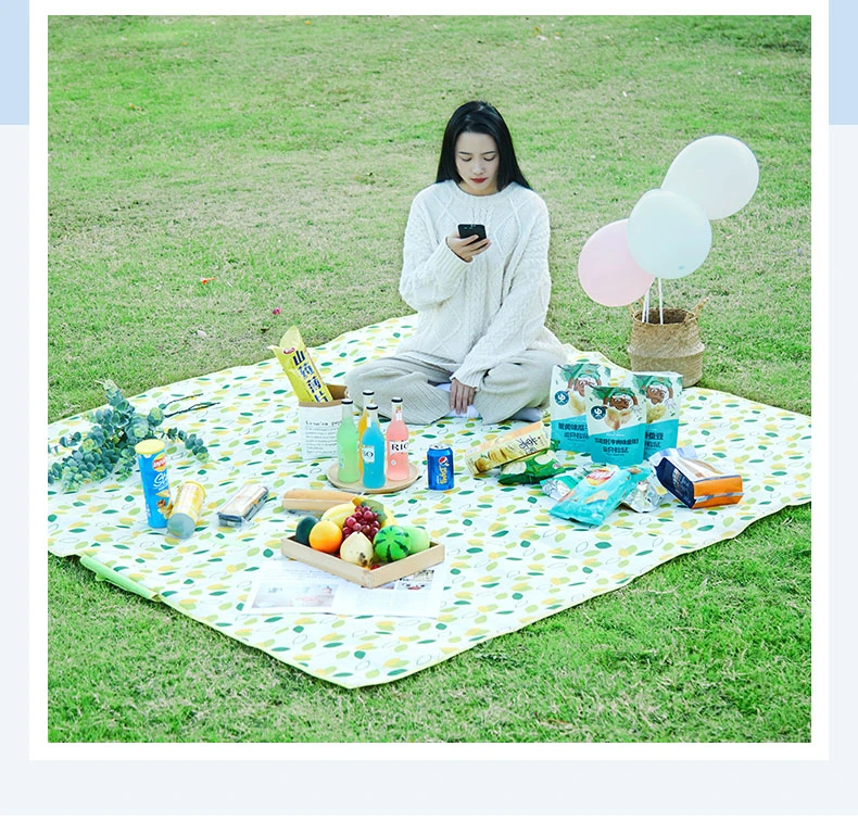 Beach Extra Larg Cotton Oxford Waterproof Floor Yoga Pocket Leather Large Outdoor Baby Straw Carpet Custom Design Picnic Mat