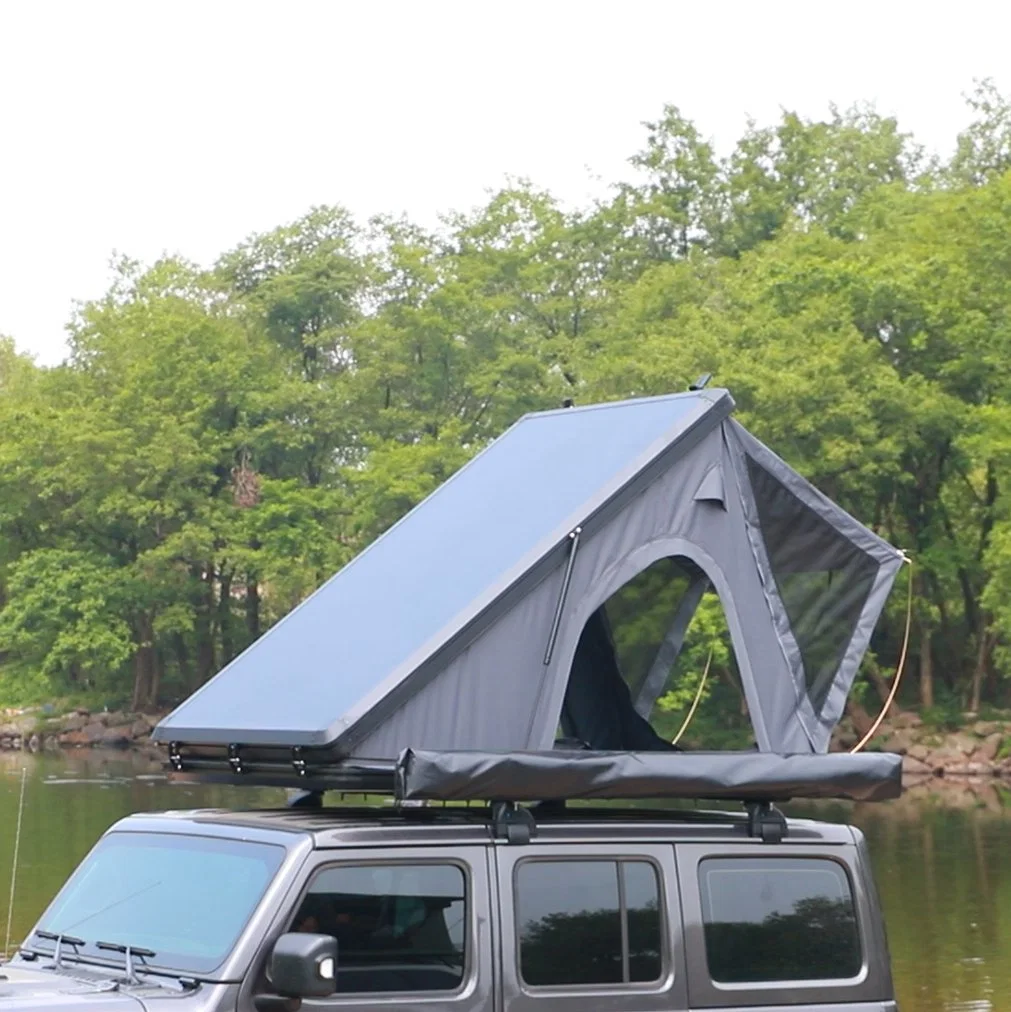 New Aluminum Hard Shell Rooftop Tent with Two Rainfly