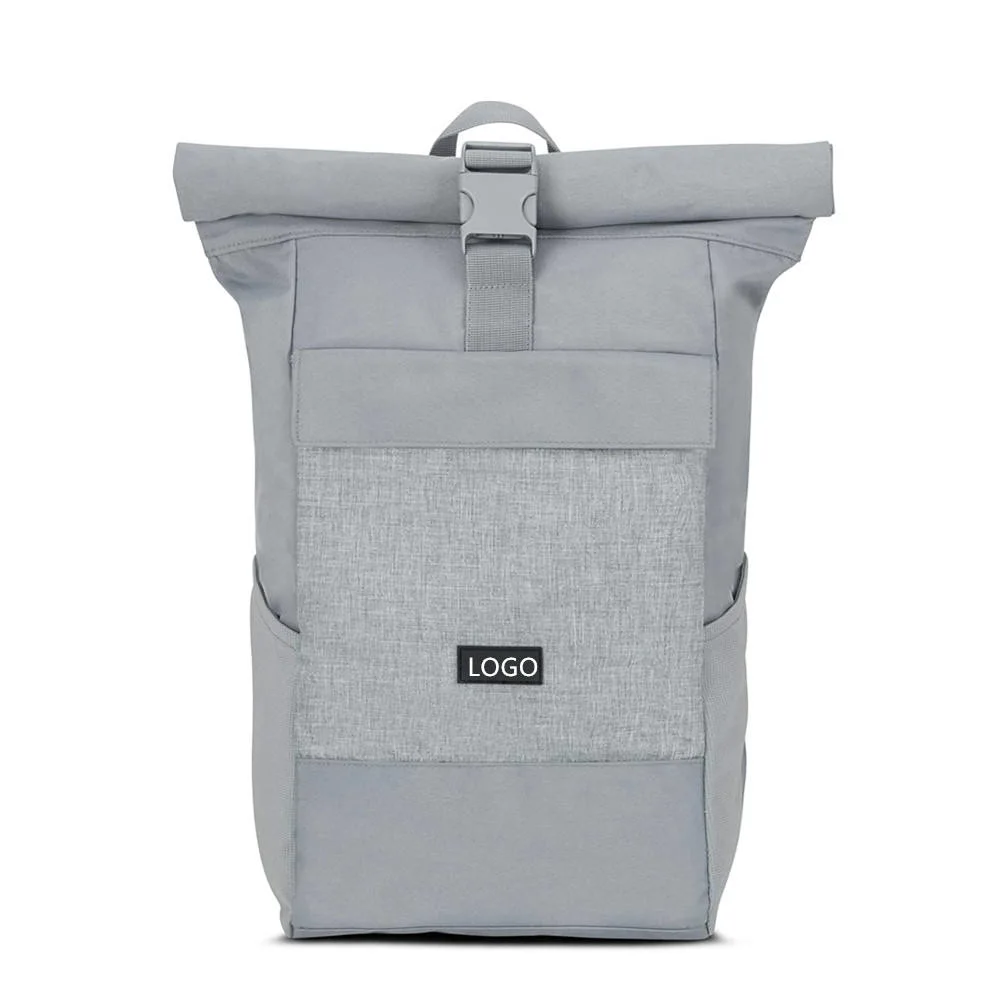 Modern and Practical Design Water-Repellent Padded Travel Laptop RPET Rolltop Backpack