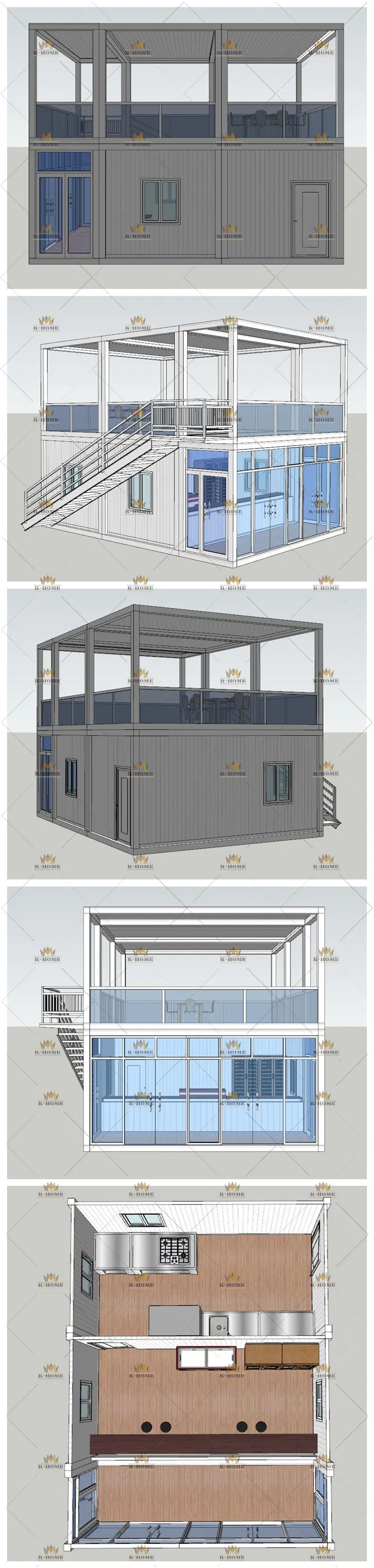 Fire Proof Easy Clean Mobile Container Kitchen