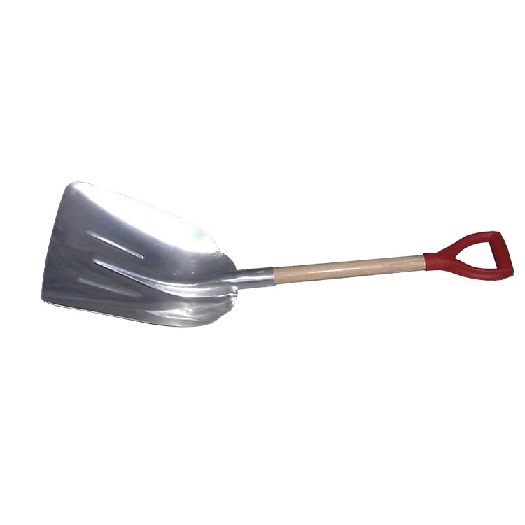 Garden Tools Square Spade Aluminum Snow Shovel with Short Wooden Handle