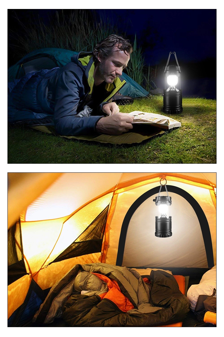 6 LEDs Portable Outdoor Powered by 3AA Batteries LED Multi-Functional Camping Lantern with Fan