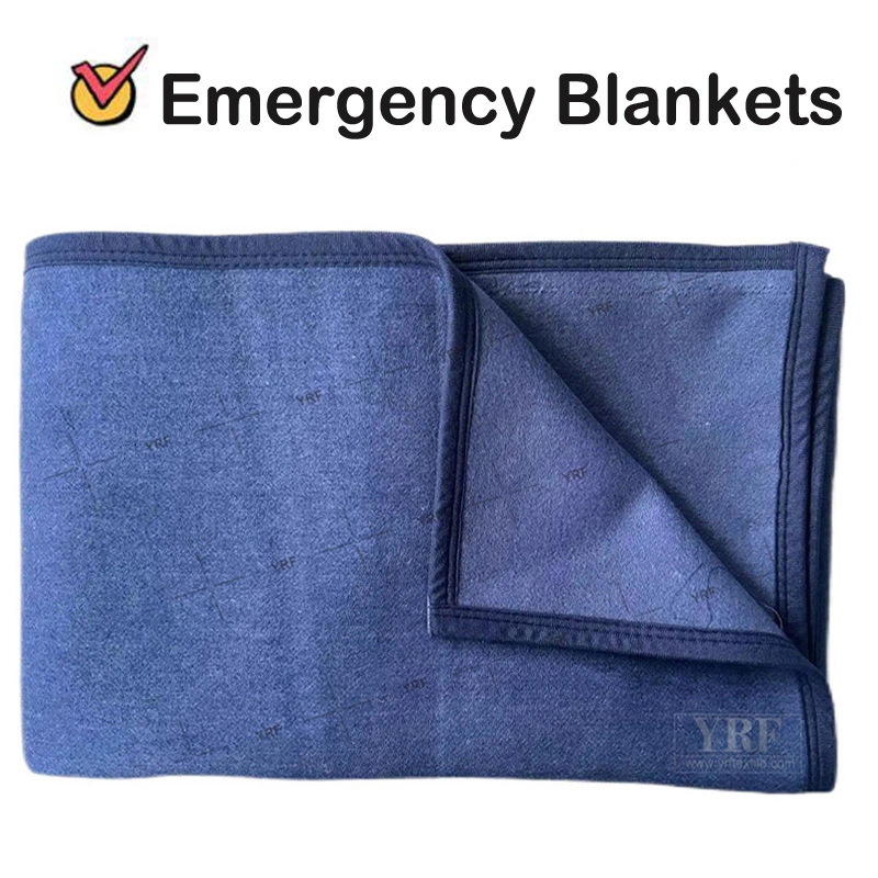 Military Style Blanket 50% Wool Grey Blue Camp Blanket Waterproof Fireproof Logo 600g 150X200cm Emergency Relief Shelter Isolation Thermal Blanket