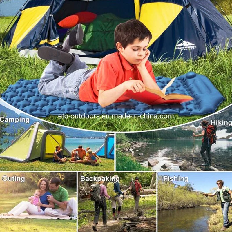 Automatic Self-Inflatable Foldable Outdoor Camping Cushion Mat TPU Air Mattress with Pillow