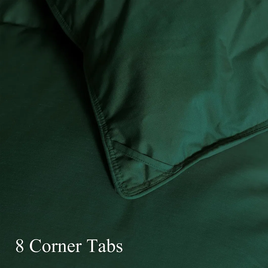 All-Season 75% Down Comforter Palatial King, Fluffy Duvet Insert with 8 Corner Tabs, Durable Down Proof Cotton Blended Fabric (Dark Green, 120&quot;X98&quot;)