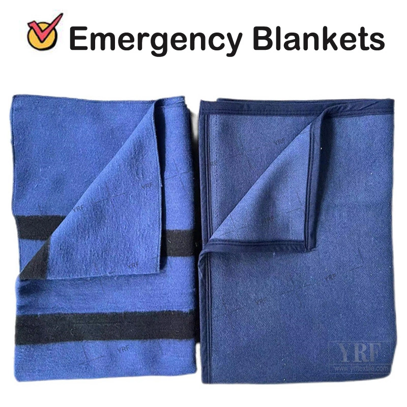 Military Style Blanket 50% Wool Grey Blue Camp Blanket Waterproof Fireproof Logo 600g 150X200cm Emergency Relief Shelter Isolation Thermal Blanket