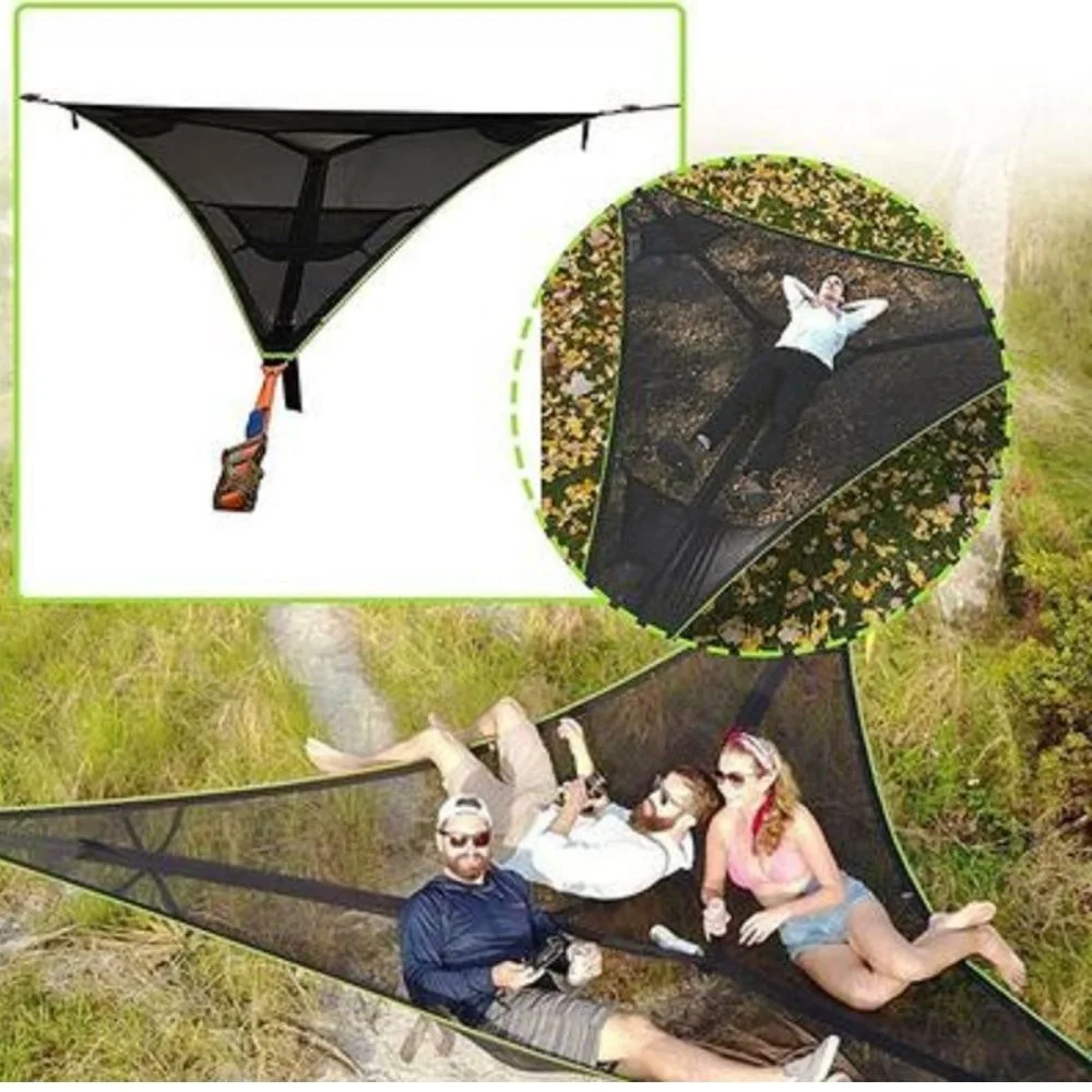 Portable Giant Camping Hammock with Antenna Multiple Large Triangular Tree Hammock Outdoor Treehouse Air Heaven Wyz20040