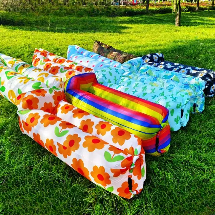 Sleeping Single Camping Waterproof PVC Single Portable Air Beach Rest Inflatable Sofa