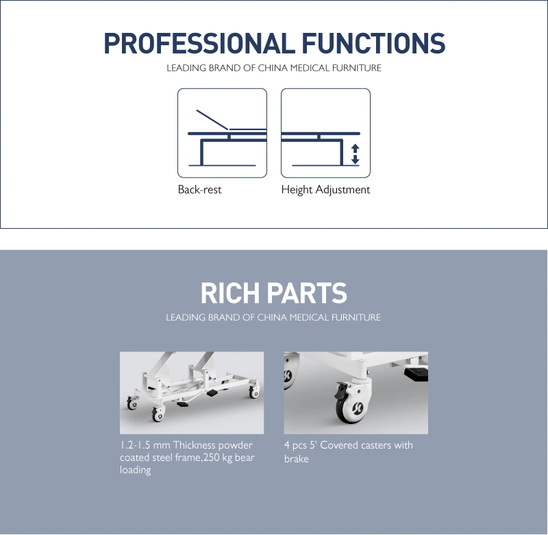 Lbwz-Bd21 Number Win Hydraulic 2 Function Foldable Manual Hospital Patient Examination Table