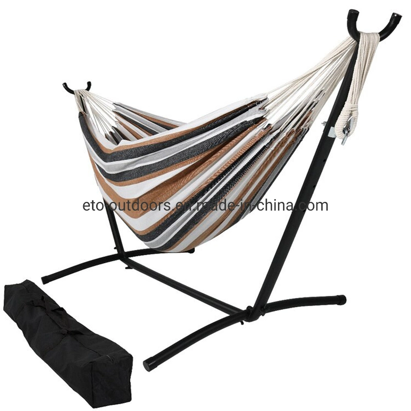 Indoor Double Cotton Canvas Hammock with Stand Home Decoration