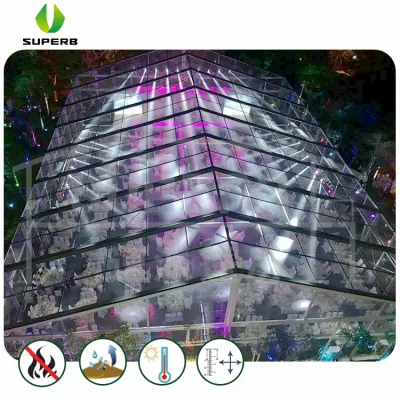 En el exterior de la boda de lujo de aluminio transparente marquesina parte carpas