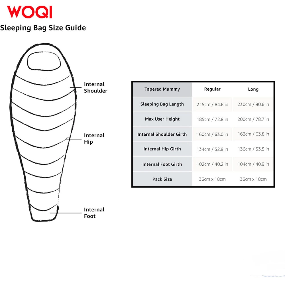 Filled 800g Goose Down Warm Lightweight Mummy Sleeping Bag, Mountaineering Camping Down Sleeping Bag