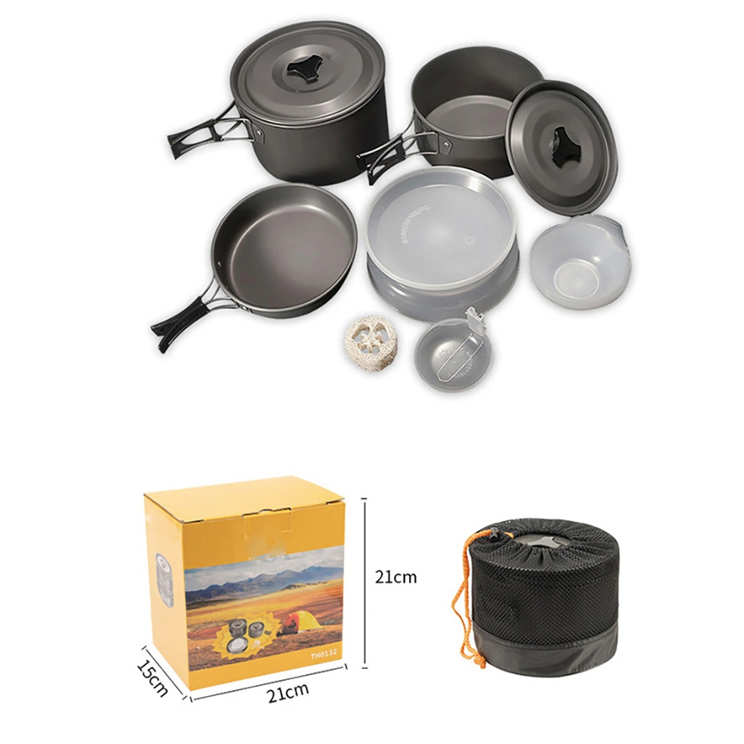 Portable Hiking Backpacking Folding Camping Accessories Cookware Wholesale Pots Pans Travel Outdoor Cookware Mess Kit