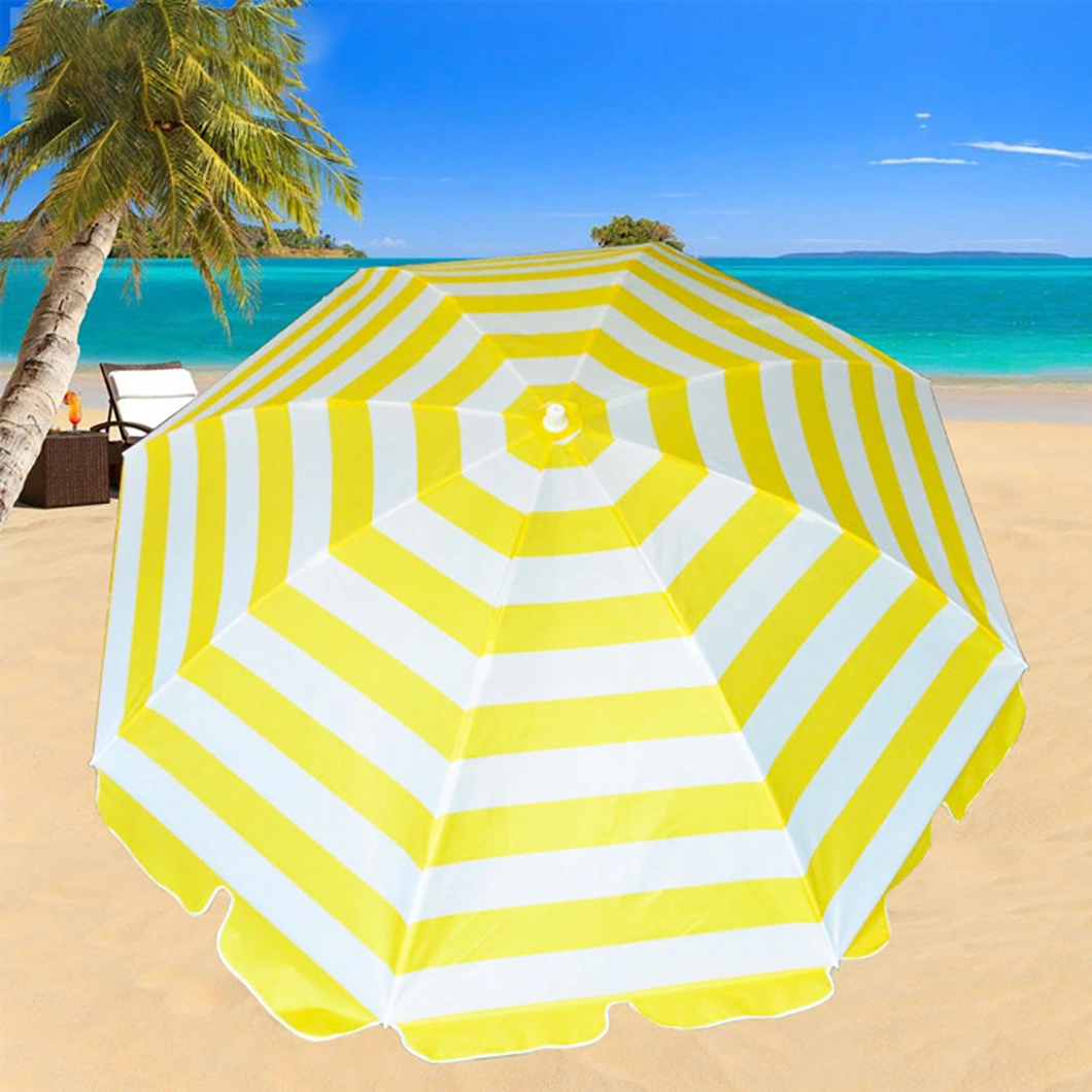 Customized Camping Striped Advertising Sunshade Beach Umbrella for Outdoor Stall Activities