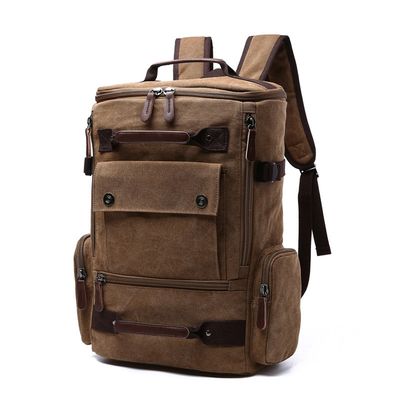 SA49 Vintage Hiking Travel Rucksack Backpacks Bag Duffel for Men OEM ODM Outdoor Durable Large Laptop Wholesale Backpack Canvas