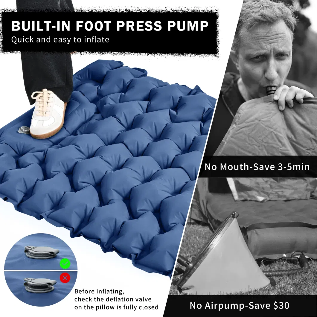Outdoor Camping Ultralight Inflatable Sleeping Pad Air Mattress Self Inflating Patio Folding Floor Sleep Mattress