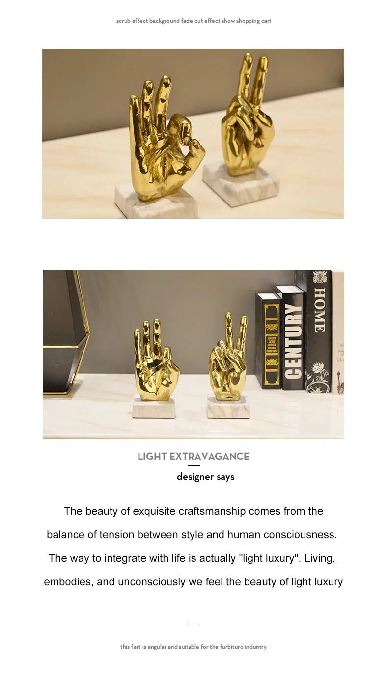 American Brass Gesture Shape Decorative Items Ornaments Personalized Office Desk Accessories