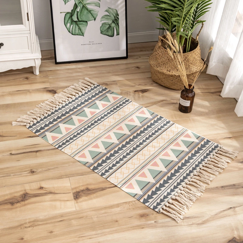 Round Cotton Linen Bohemia Prayer Tassels Carpet Table Area Rugs Modern Non-Slip Yoga Bath Mats Footcloth
