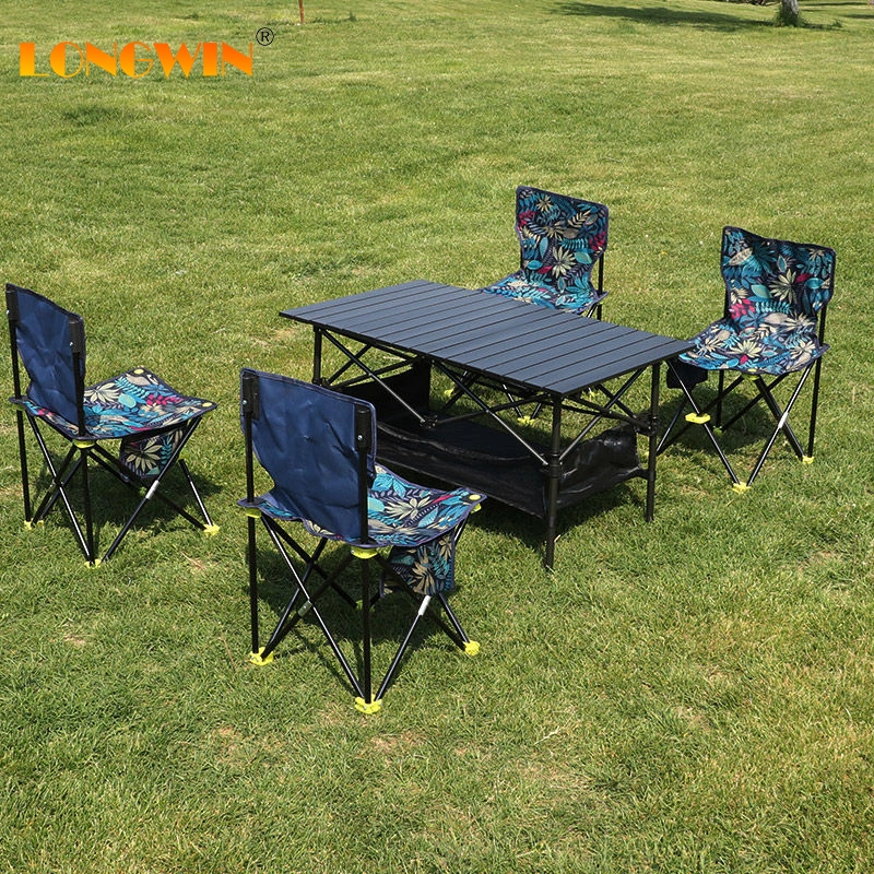 Folding Fire Pit with Tables Camping Dining Patio Furniture High Chairs for Round Fireplace Stools Mini Outdoor Table and Chair