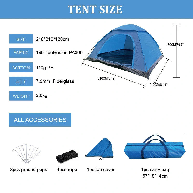Outdoor Portable Double Rainproof Camping Tent of 2/4/6 Persons