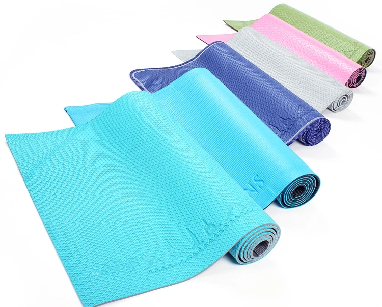 Wholesale Gym Eco-Friendly Fitness Home Custom Print 4mm 6mm High Density Roll PVC Foam Yoga Mat with Carrying Strap