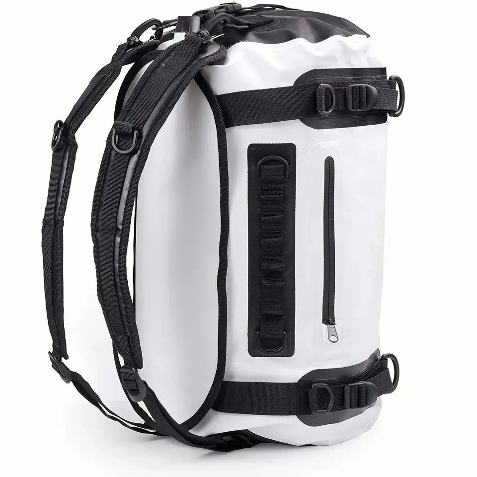 Wholesale Custom Logo Large Capacity White Roll Top Duffel Dry Bag Backpack Waterproof