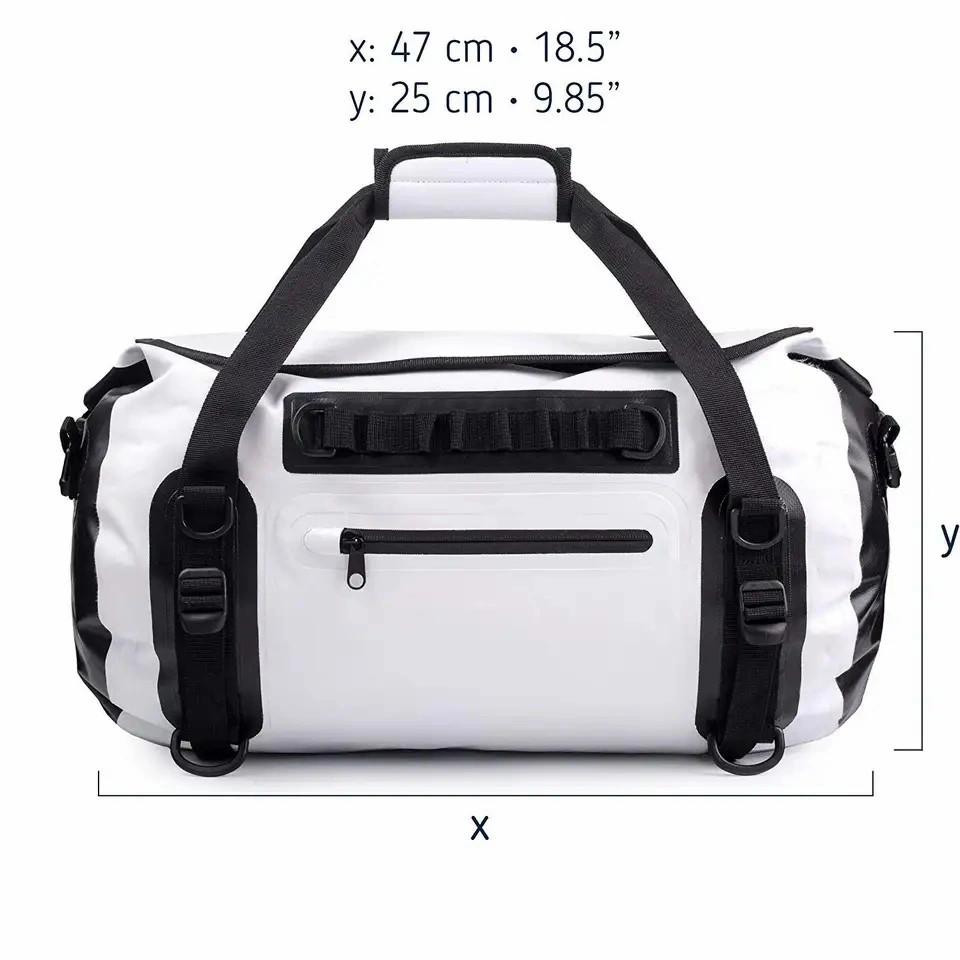 Wholesale Custom Logo Large Capacity White Roll Top Duffel Dry Bag Backpack Waterproof