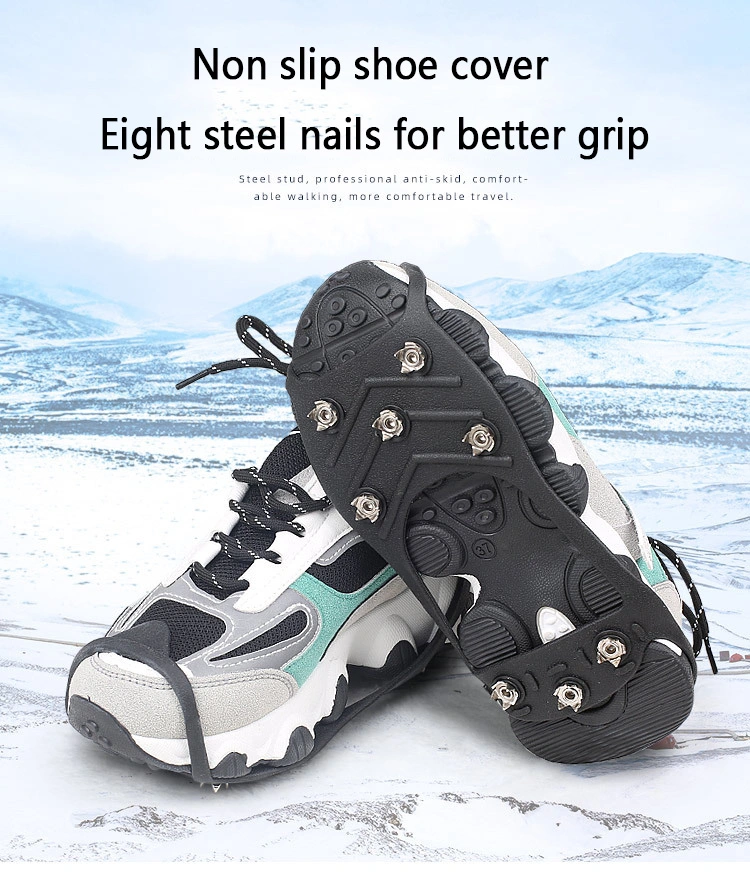 8-Tooth Outdoor Anti-Skid Ice Claw Shoes Climbing Crampons Spike Winter Outdoor Equipment