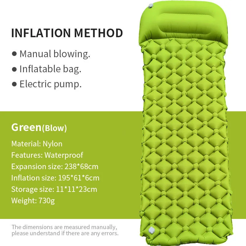 Self Inflating TPU Air Mattress Wholesale Inflatable Sleeping Pad Custom Portable Camping Mat