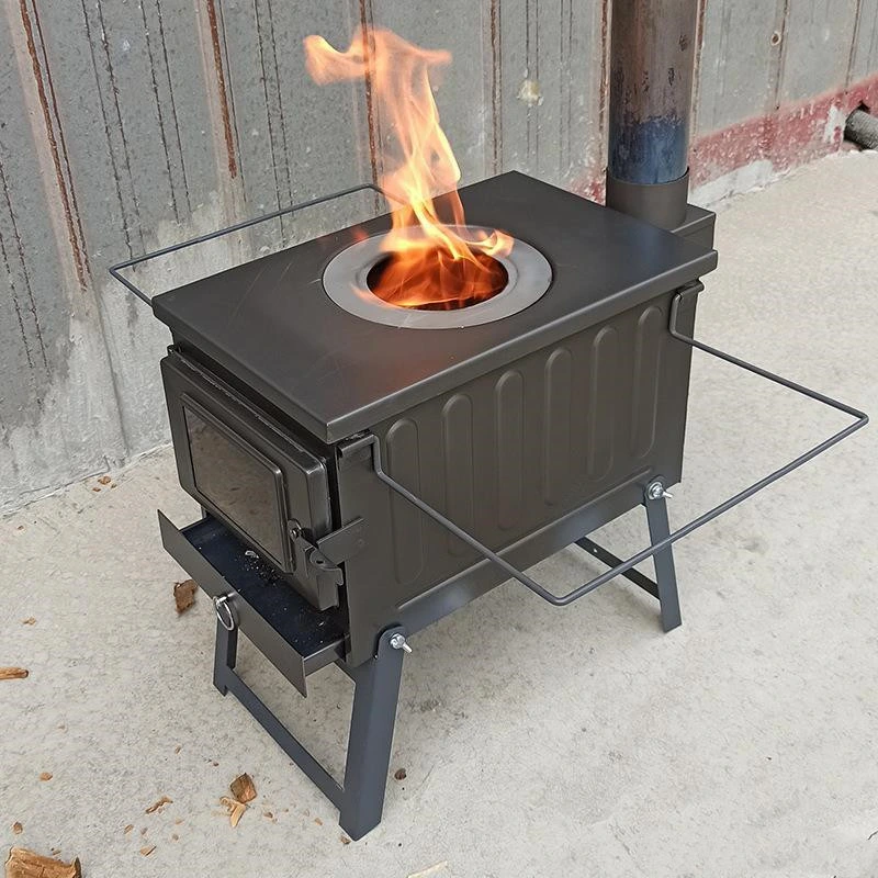Outdoor Camping Wood Stove Multifunction Wood Tent Stove Camping Outdoor BBQ No Smoker BBQ Grills Stove