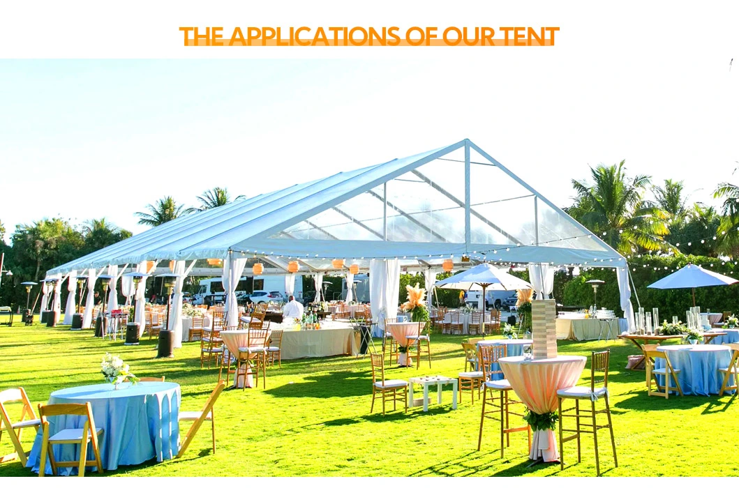 High Quality Luxury White Big Wed Transparent Exhibitions Restaurant Church Camping Marquee 500 People Party Wedding Pagoda Tent for Events