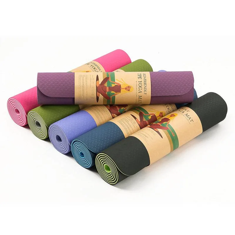 Yoga Mat 1830 X 610 X 6mm Thick Sweat-Resistant Non Slip Exercise Fitness Mat for All Types of Yoga Pilates