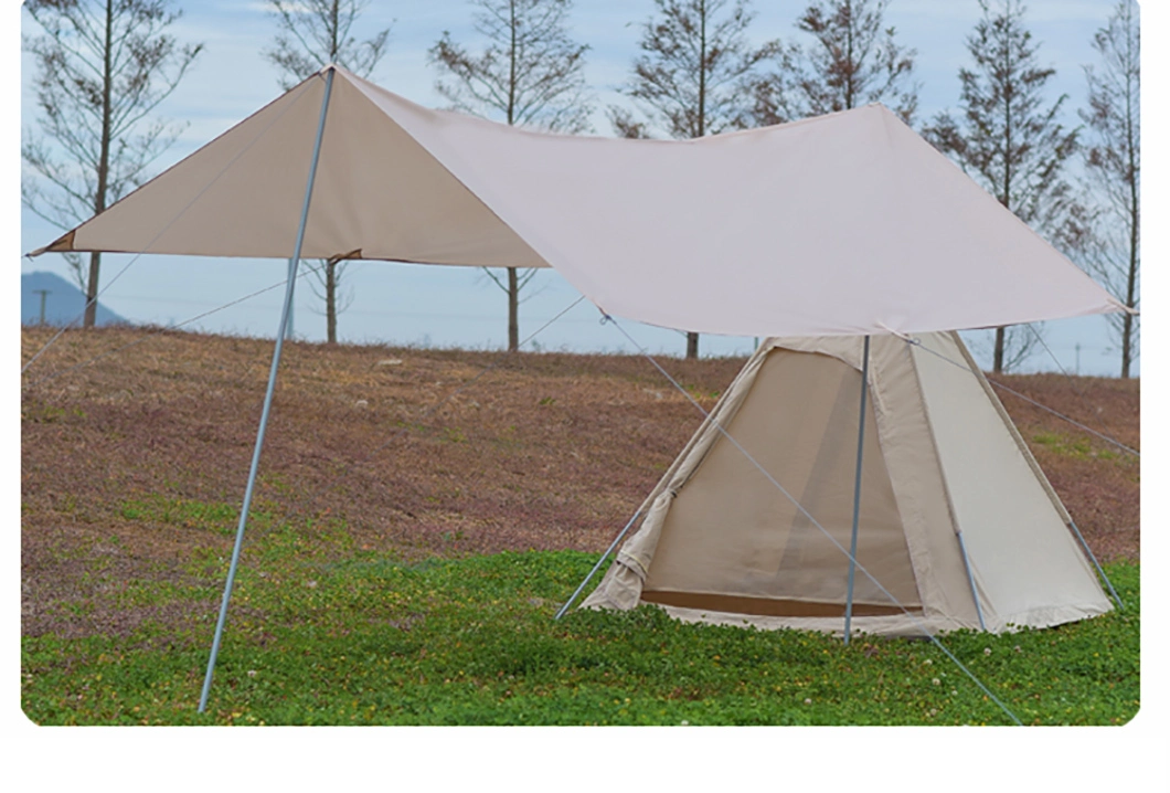 Outdoor Rainproof Camping Indian Cotton Pyramid Canopy Tent with Canopy for Tent 2-6 People