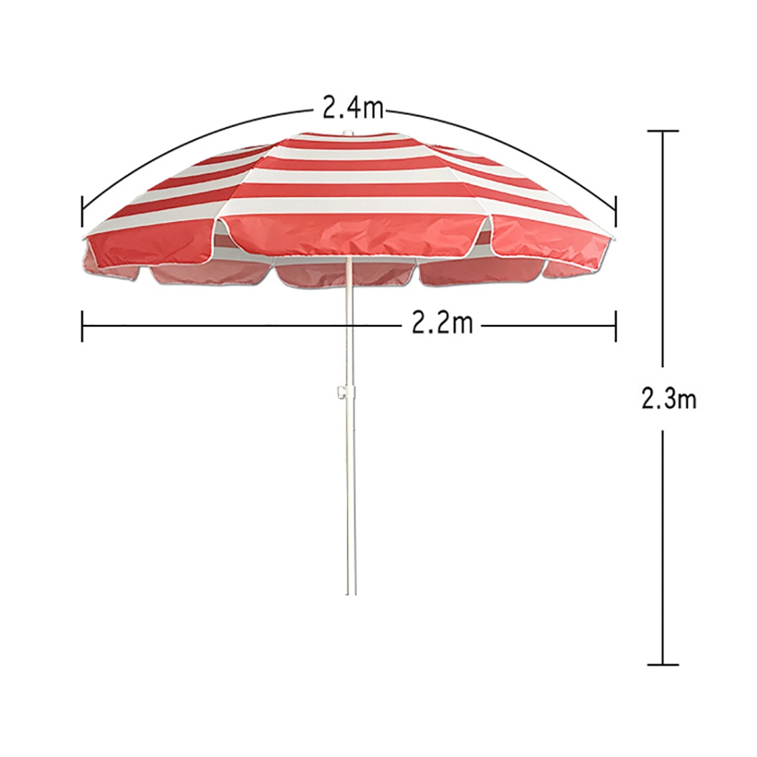 Customized Camping Striped Advertising Sunshade Beach Umbrella for Outdoor Stall Activities