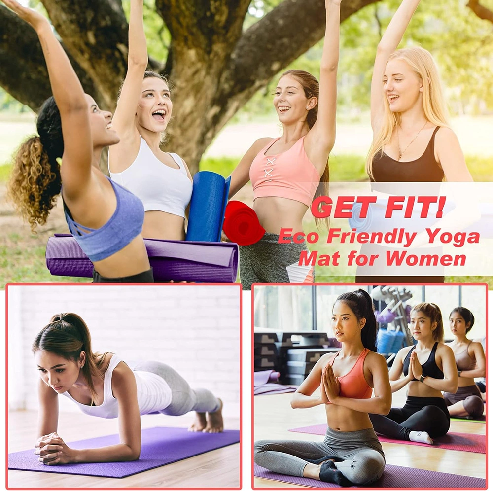 New High Quality Non Slip Yoga Mat Roll up Pillates Gym Fitness Equiptment Large Size Soft Comfortable PVC