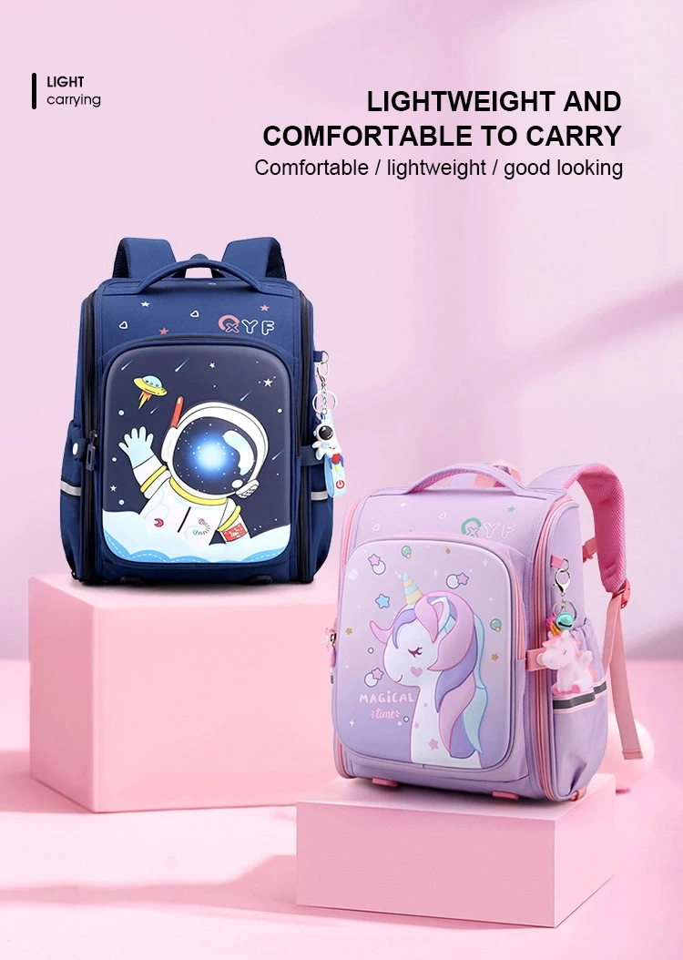 Girl School Bags Child Pink Unicorn Nylon Printing Backpack Kindergarten Student Cute Girls Children Schoolbag Waterproof Kid
