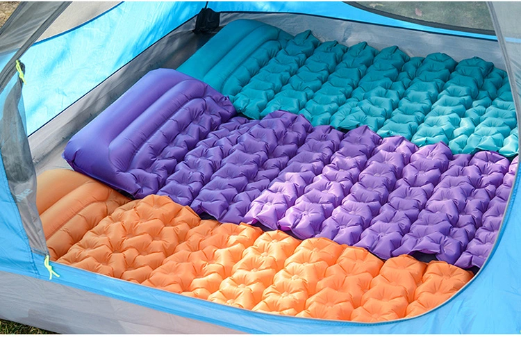 Air Inflatable Ultralight Mat Sleeping Pad Camping Mattress with Pillows