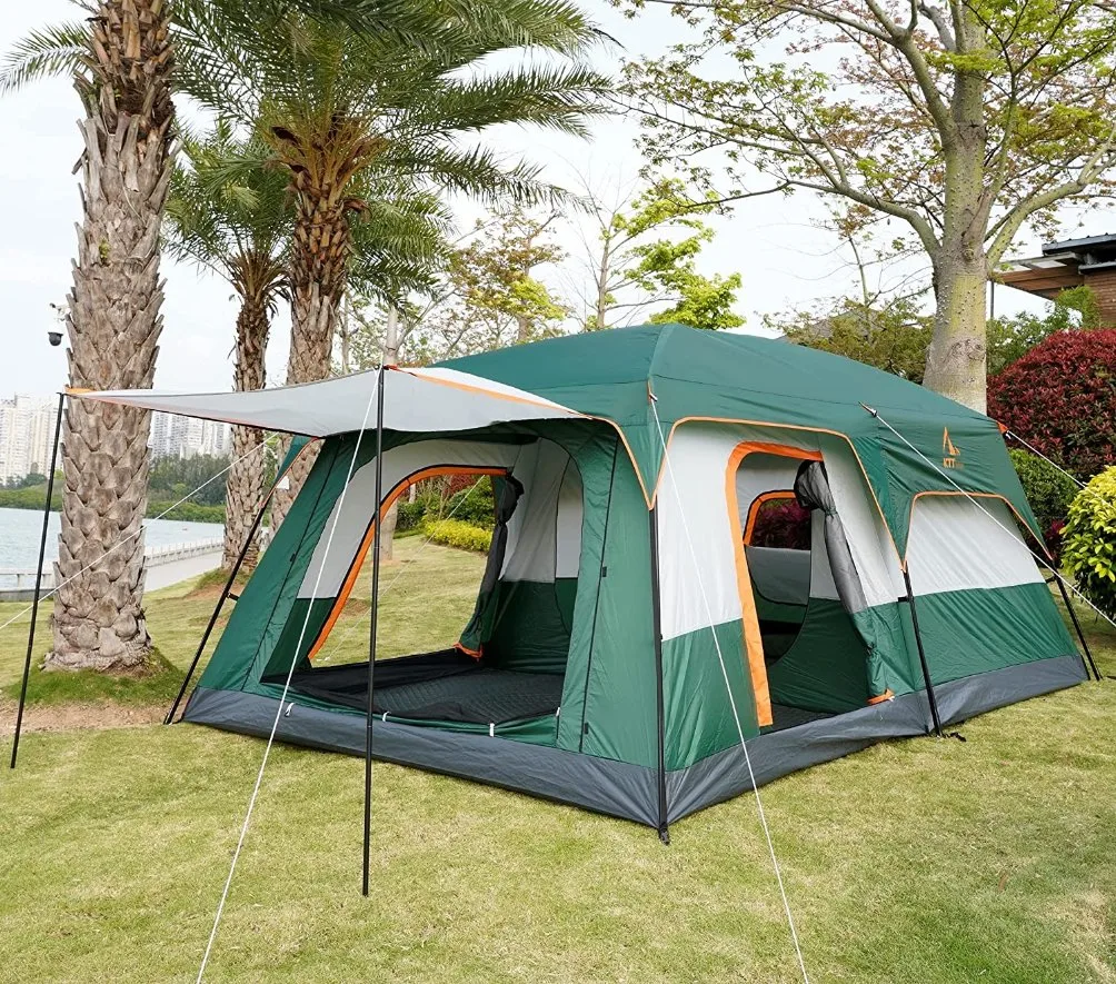 Outdoor Waterproof 6-12 People Luxurious Double Layer Inflatable Family Beach Camping Travel Automatic Canopy Tent