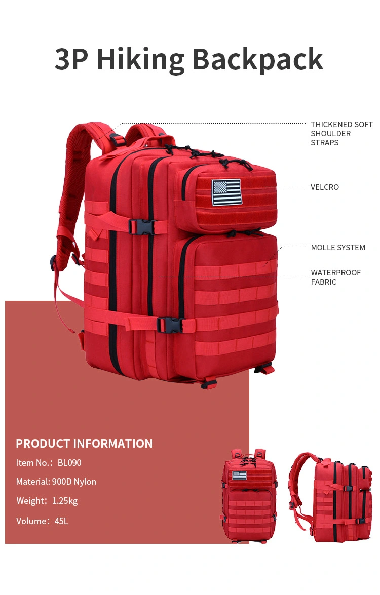 Sabado Waterproof Outdoor 45L Assault Military style Multifunctional Hiking Travel Bag 3 Day Tactical Backpack