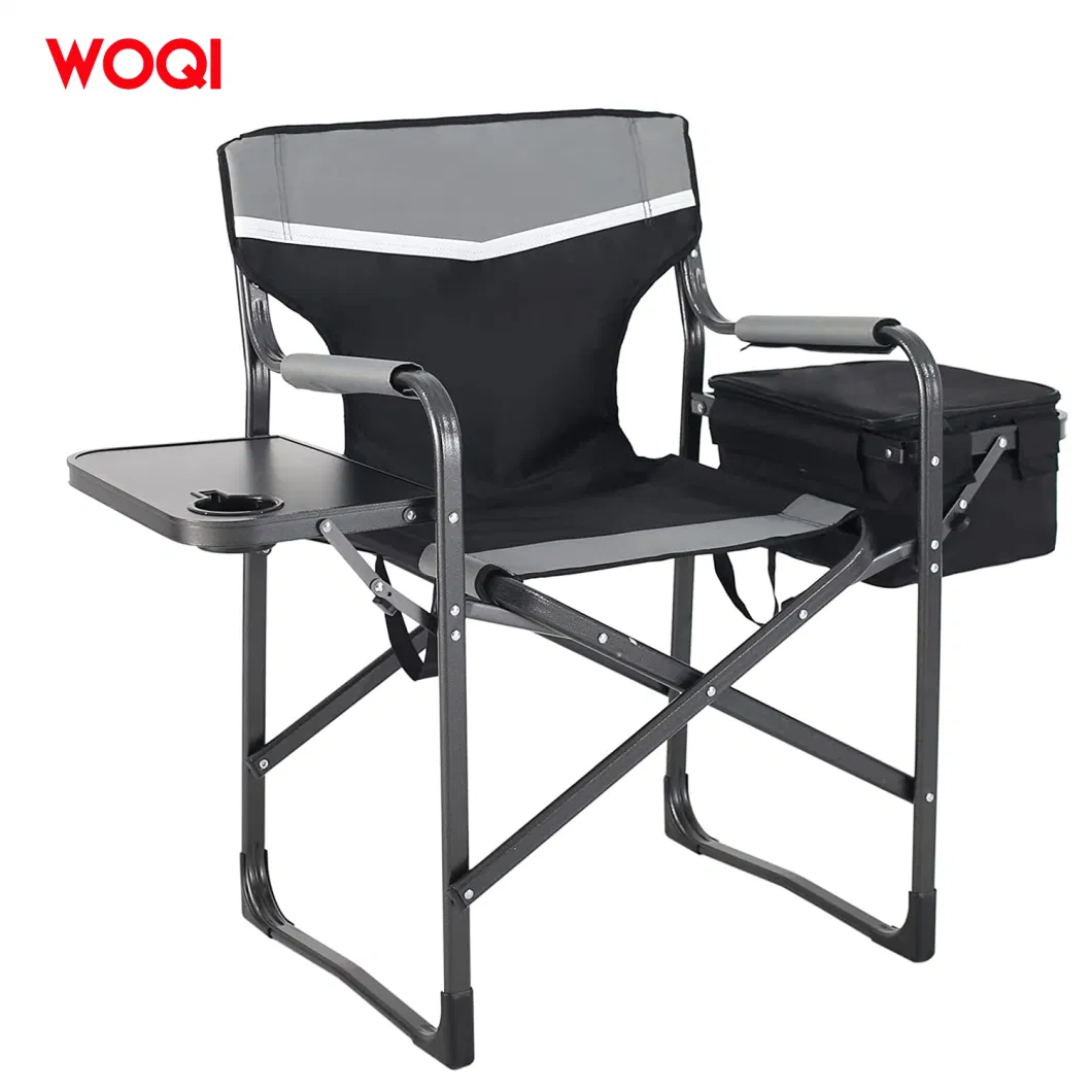 Manufacturer Lightweight Portable Furniture Metal Frame Folding Picnic Camping Chair with Refrigerated Box