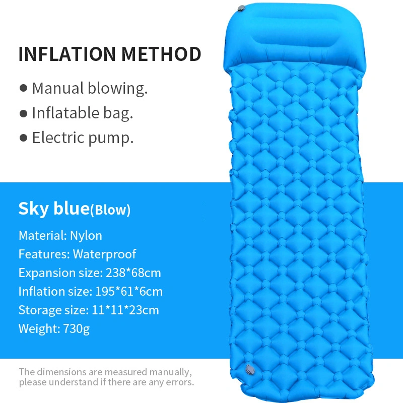 Self Inflating TPU Air Mattress Wholesale Inflatable Sleeping Pad Custom Portable Camping Mat